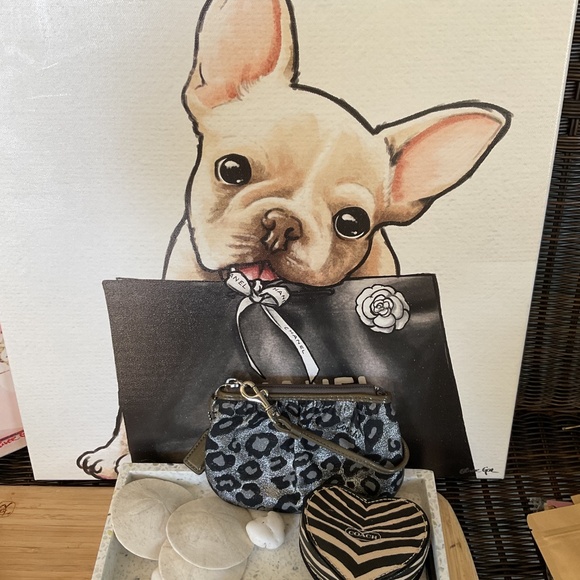Coach Animal Print Bundle! New metallic wristlet, pouch, bag/Jewelry trinket box - Picture 6 of 15